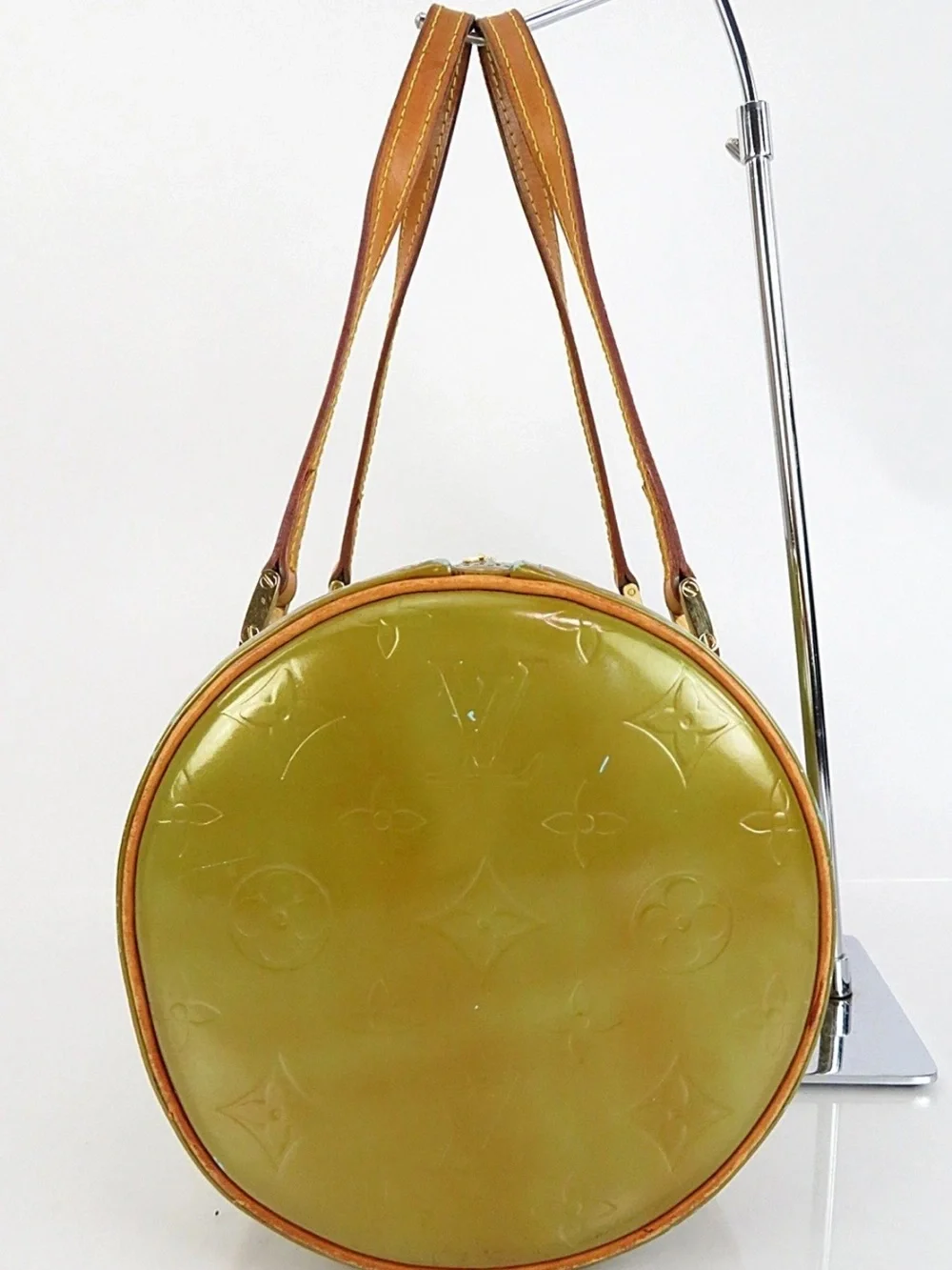 Louis Vuitton Lime Green Vernis Papillon Barrel Tote